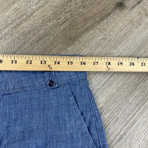 Isaac Mizahari Blue Terry Slub Cotton Shorts Women's 6 Lightweight - Picture 16 of 16